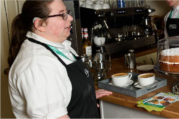 Staff member at the Lily and Lime Cafe