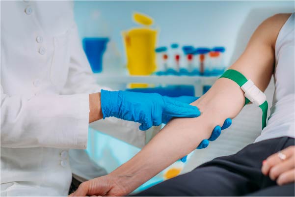 Patient in hospital having their blood pressure checked