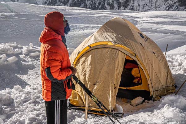Hari Budha Magar during his Everest expedition